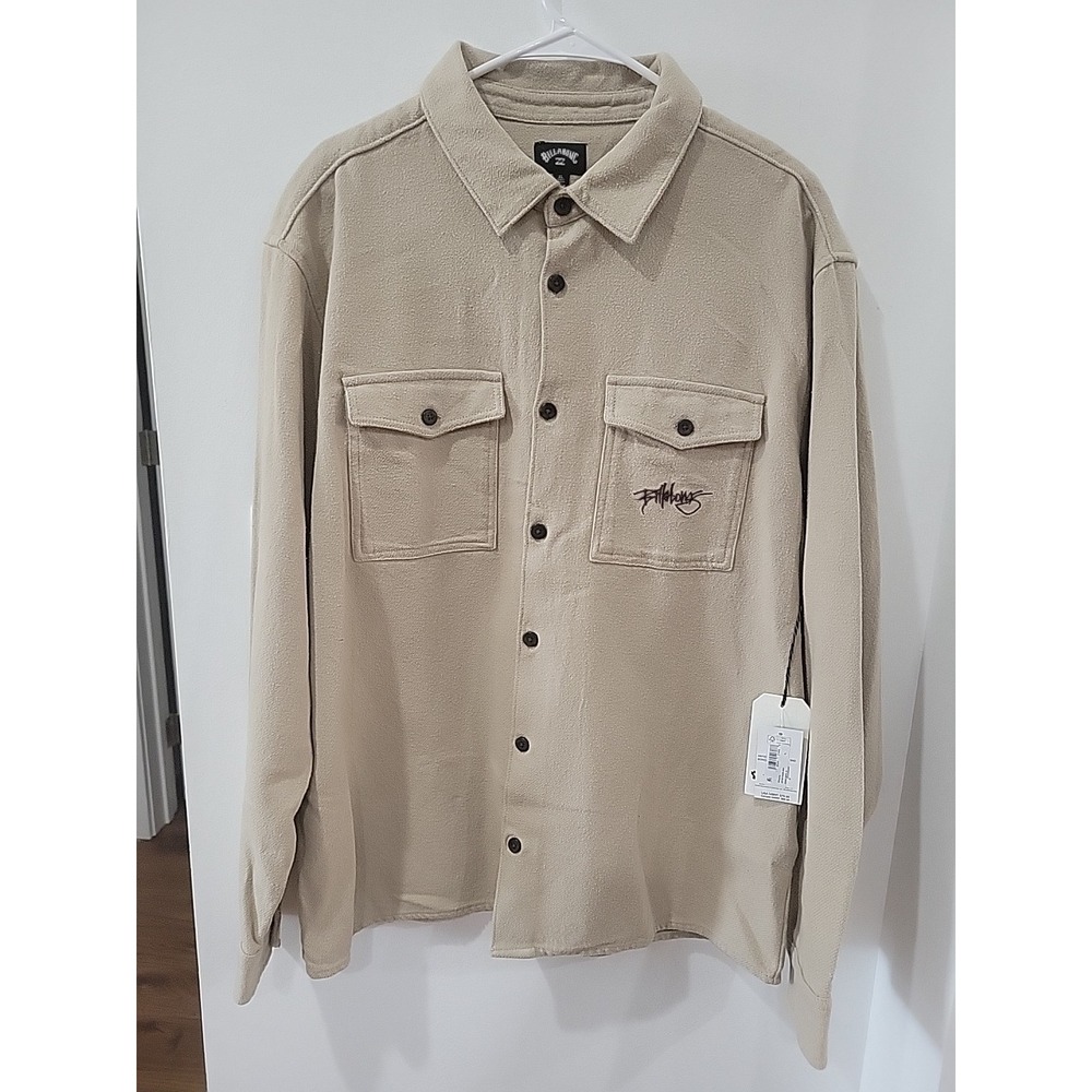 Billabong Wave Washed Flannel Men's Shirt Beige. Size XL. Button Up. NWT